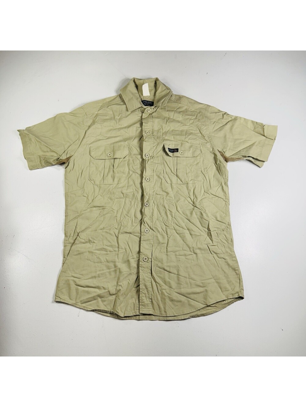 Rattlers Brand Shirt Short Sleeve Beige Men’s Size Medium